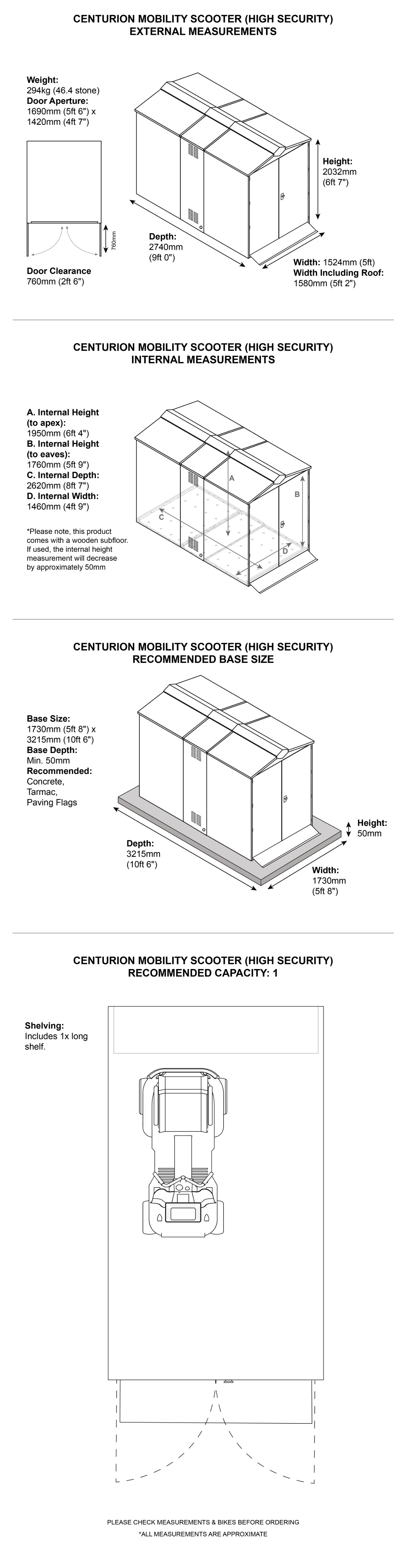 Mobility Scooter Shed dimensions