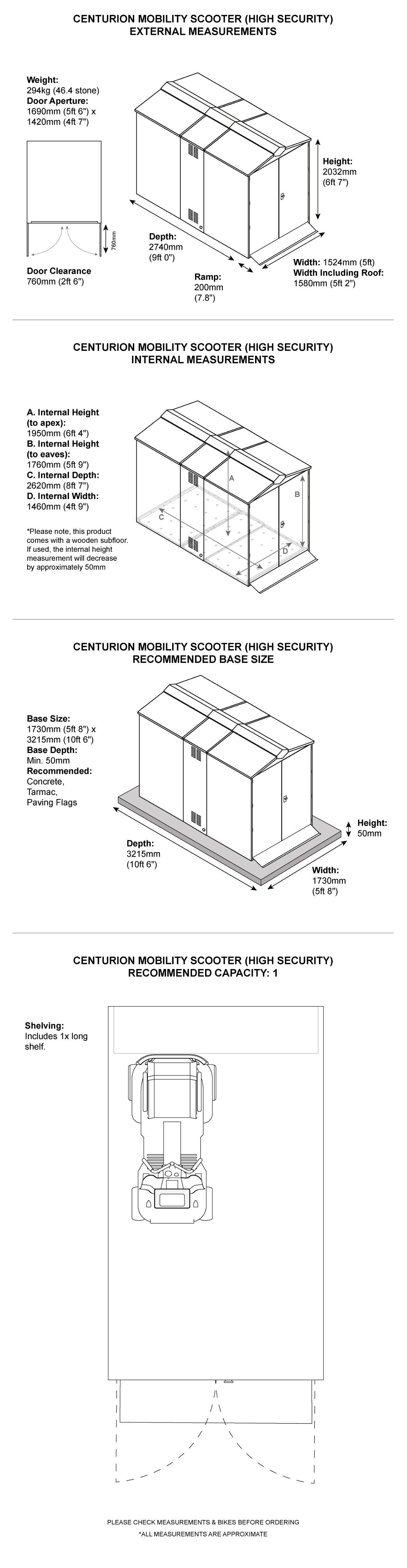 Mobility Scooter Shed dimensions