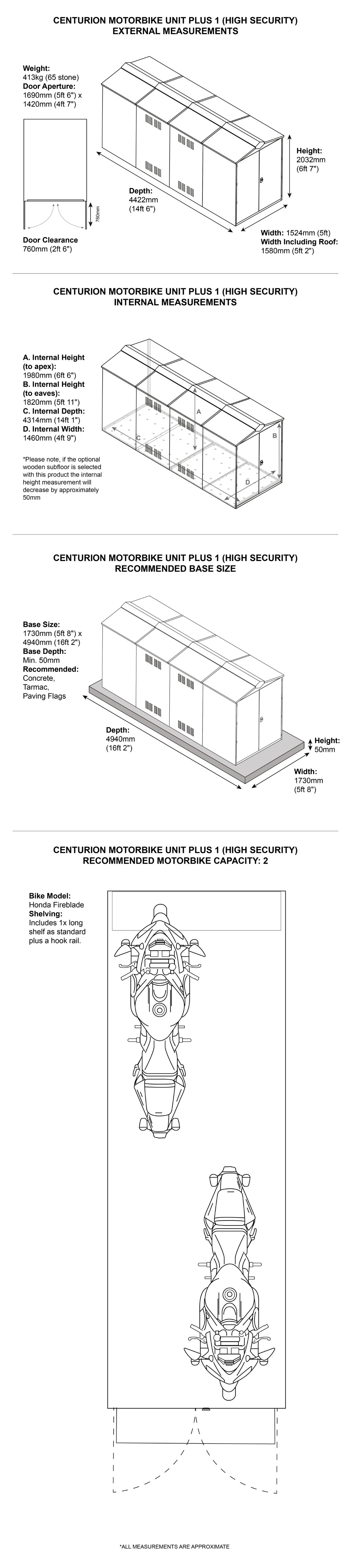 5 x 14 Motorcycle Storage Dimensions