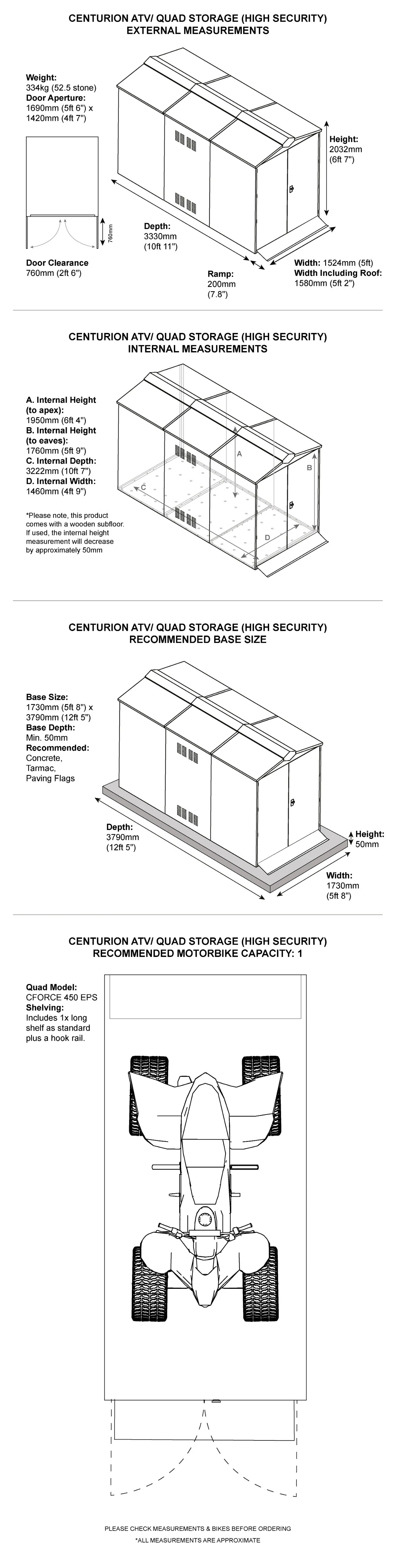 ATV and quad bike storage