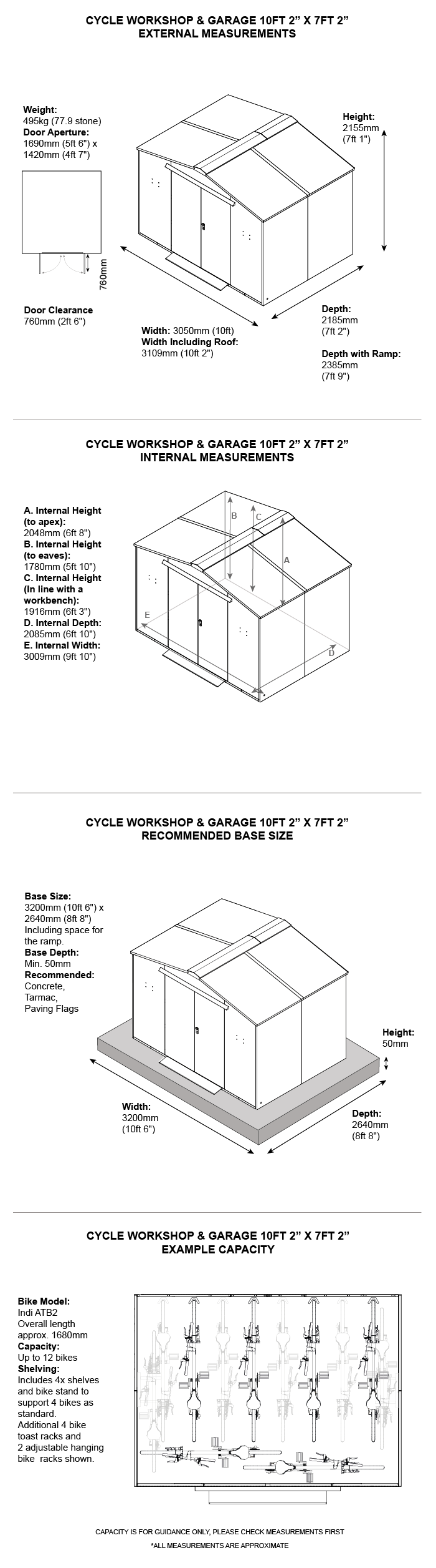 Cycle Workshop & Garage Dimensions