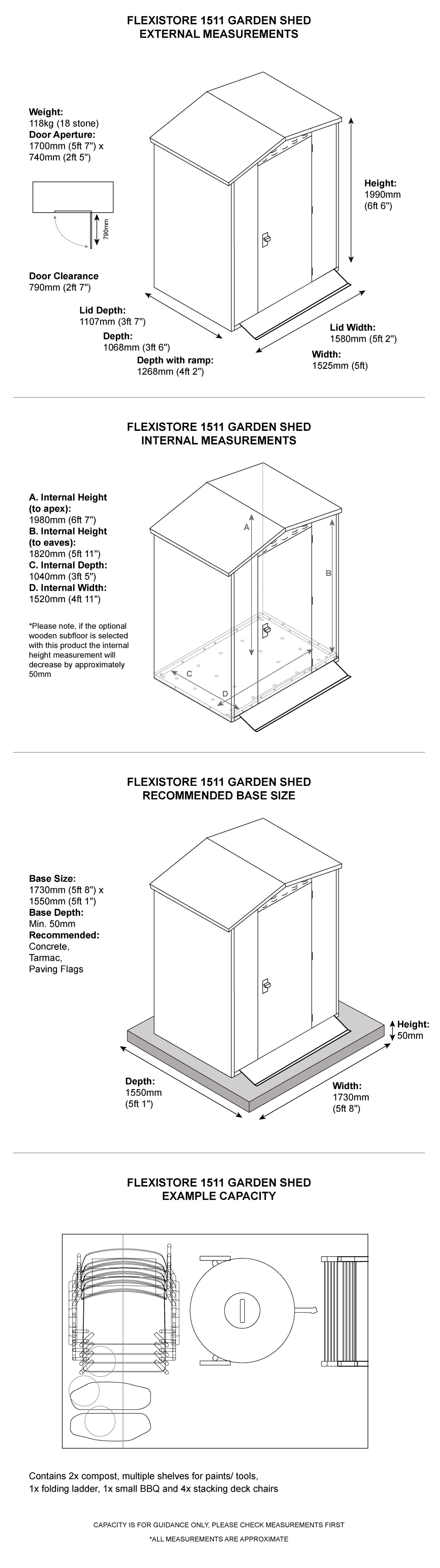 Flexistore 5x4 metal garden shed