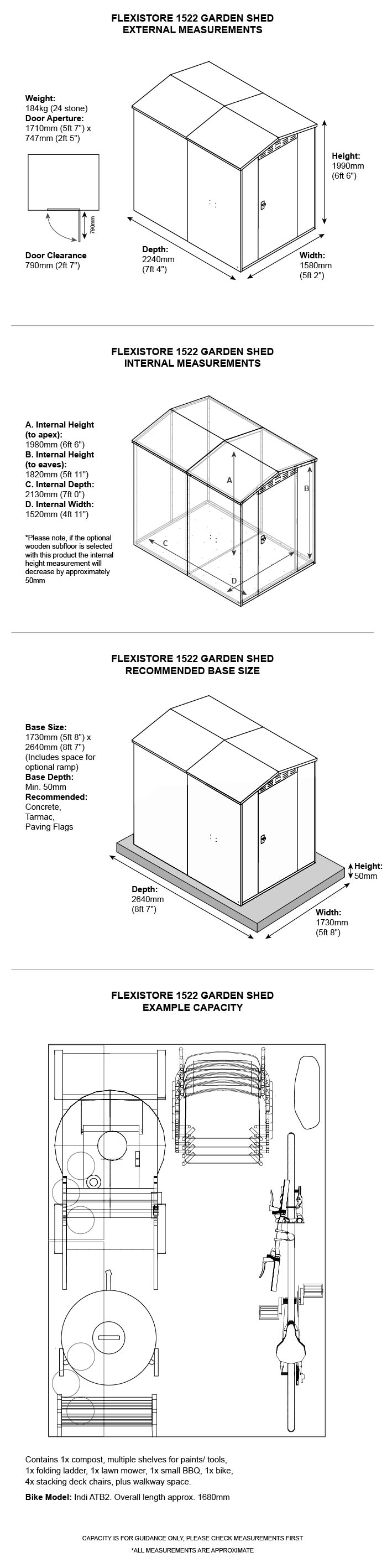 5 x 7 metal garden sheds dimensions