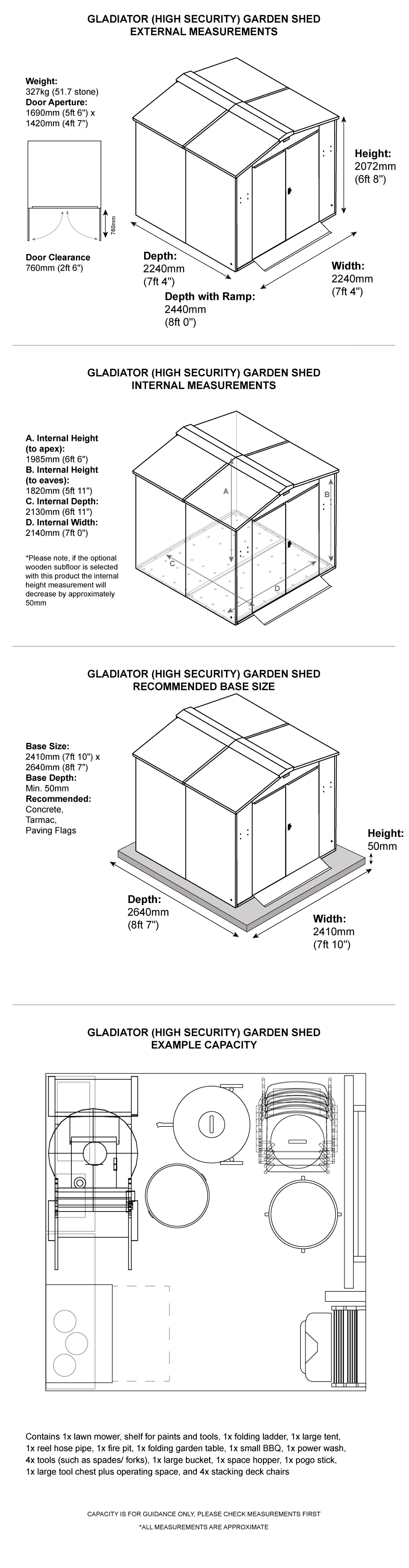 Gladiator Garden Storage Shed - Apex Roof