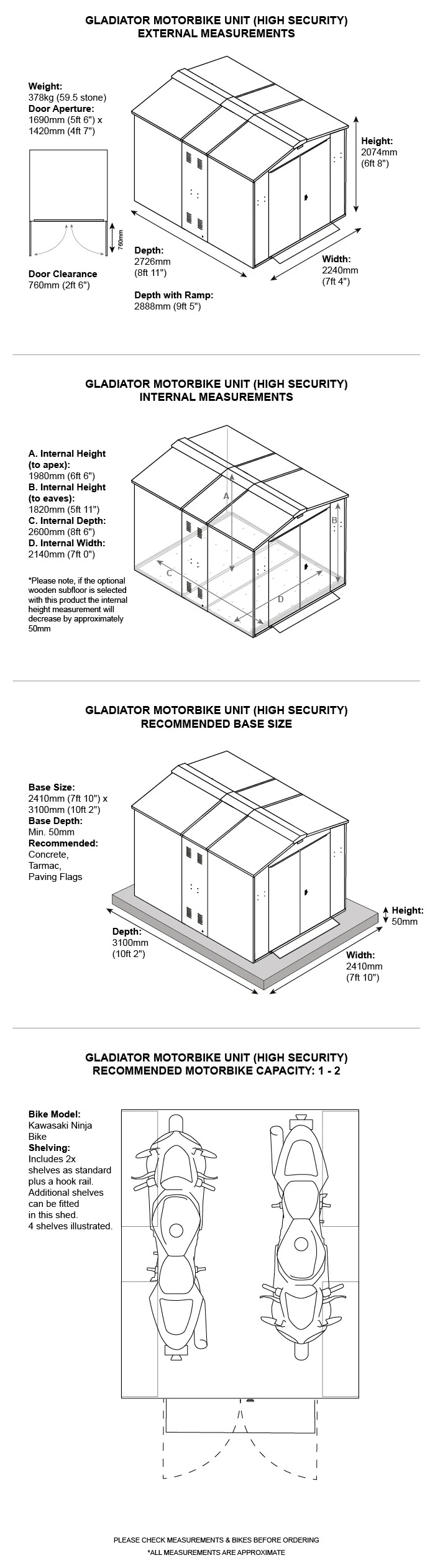 Gladiator Motorbike storage from Asgard