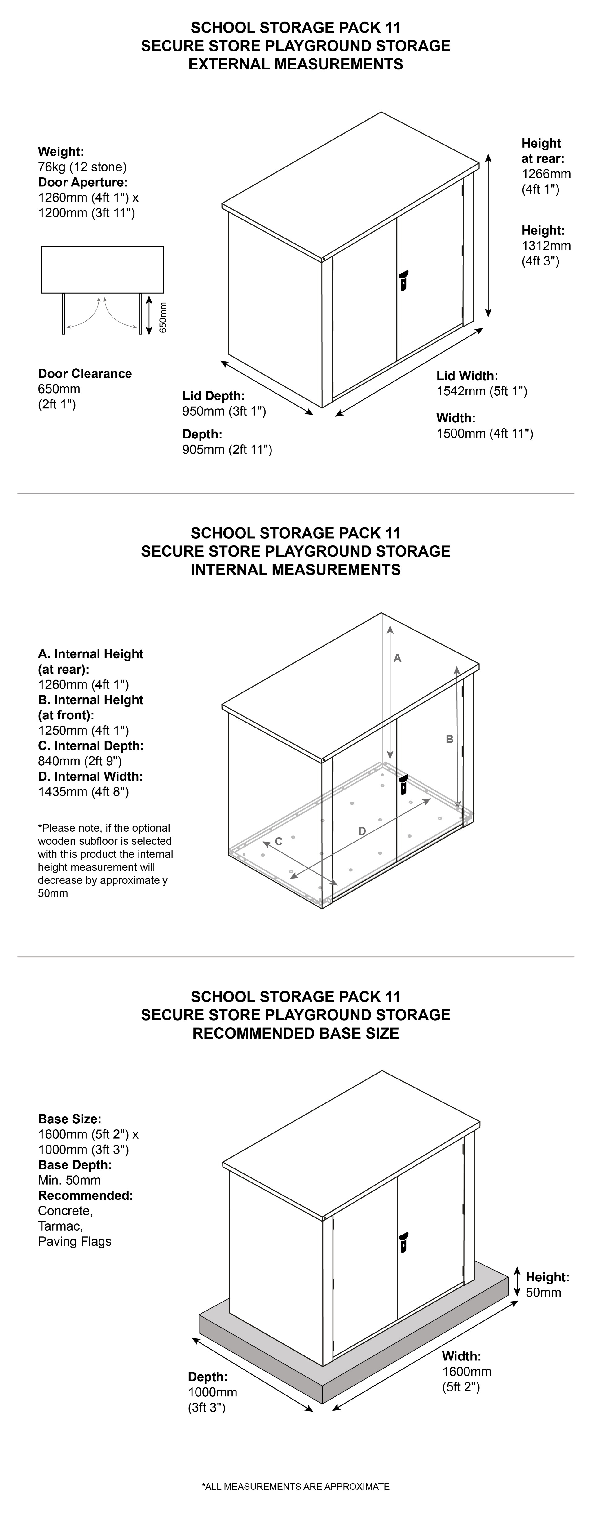 Nursery Storage dimensions