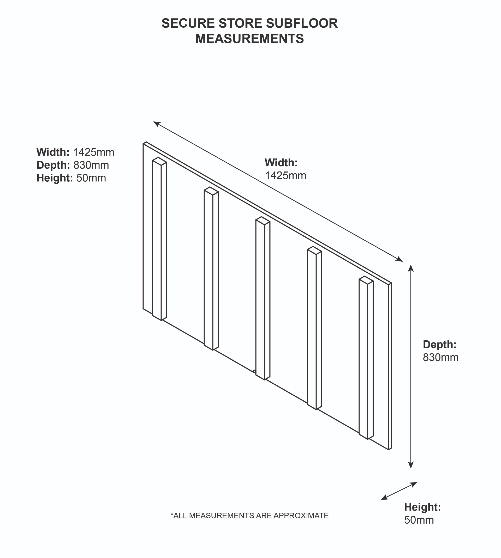 Secure Store Wooden Subfloor Dimensions