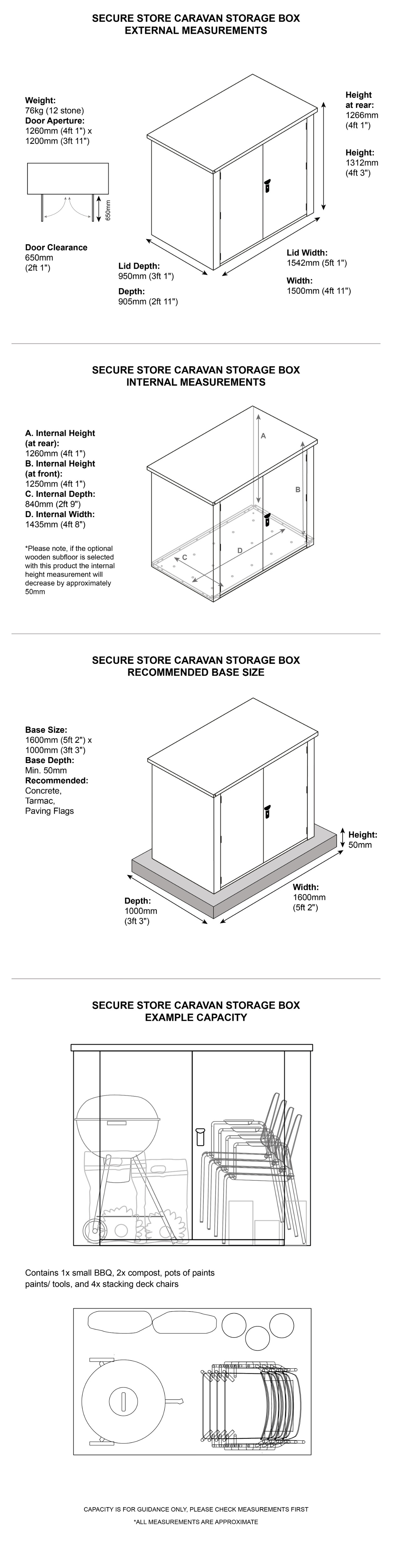 5x3 Secure Store Metal Caravan Park Storage Asgard