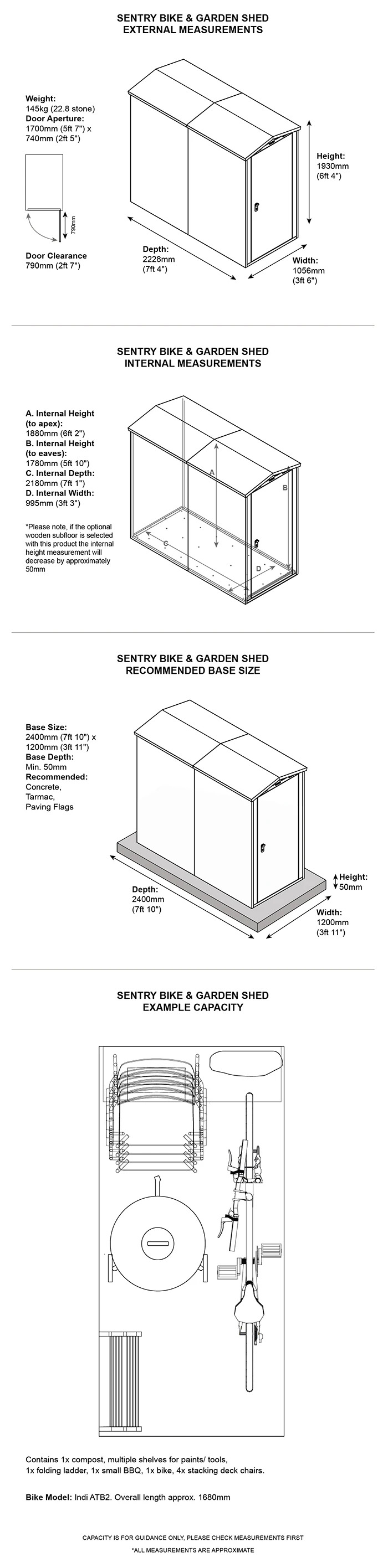 Asgard Sentry Shed Dimensions