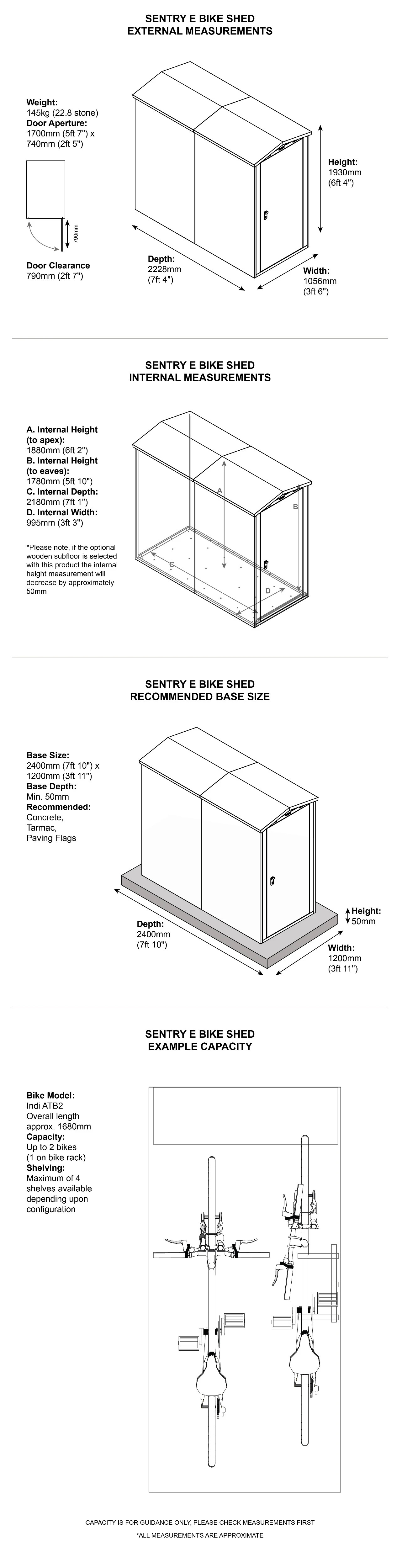 Asgard Sentry Bike Shed Dimensions