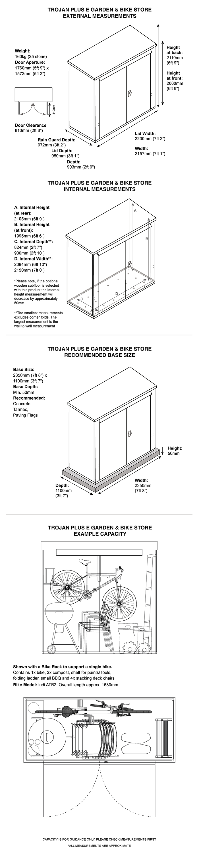 Asgard Trojan Plus Garden Shed Dimensions