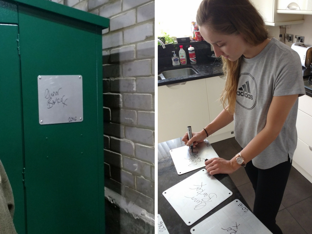 Elinor Barker signing plaque