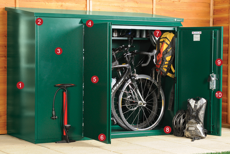 Asgard Addition Metal Bike Shed Features