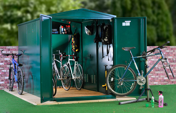 Large metal bike shed