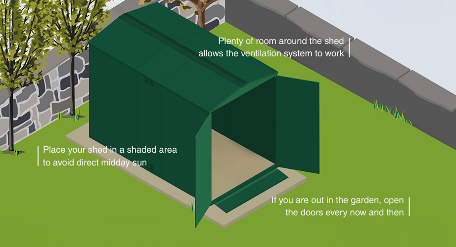 Recommended shed distance graphic