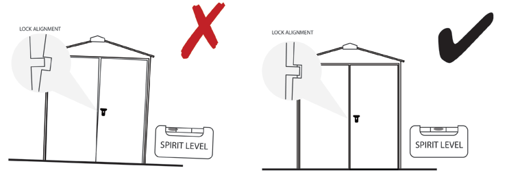 Your shed base should be flat and level