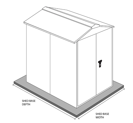 Shed base size for an asgard shed