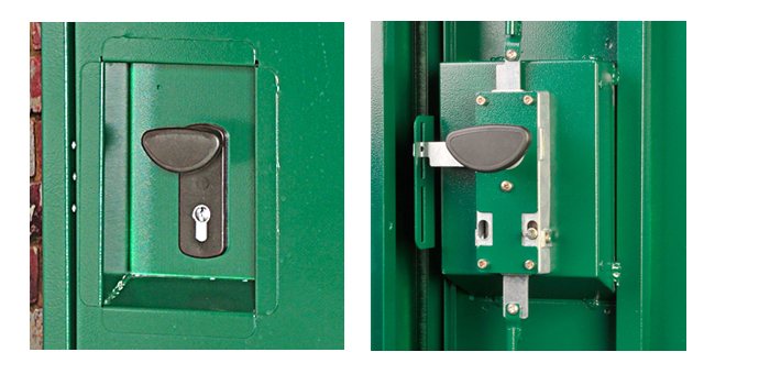 Approved bike locker locking mechanism Asgard bike locker approved locking mechanism