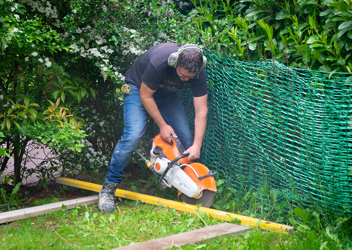 Marking out a shed base