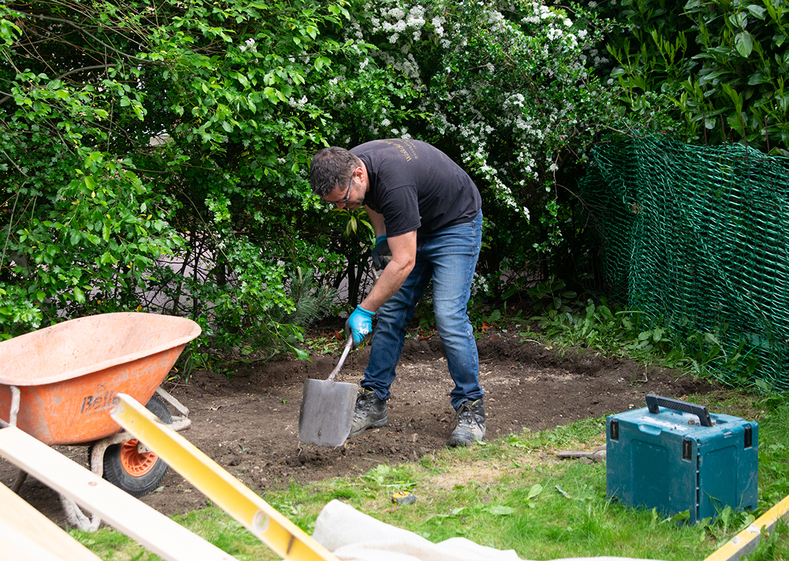 Digging out a shed base