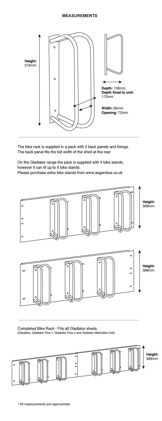 Gladiator shed bike rack