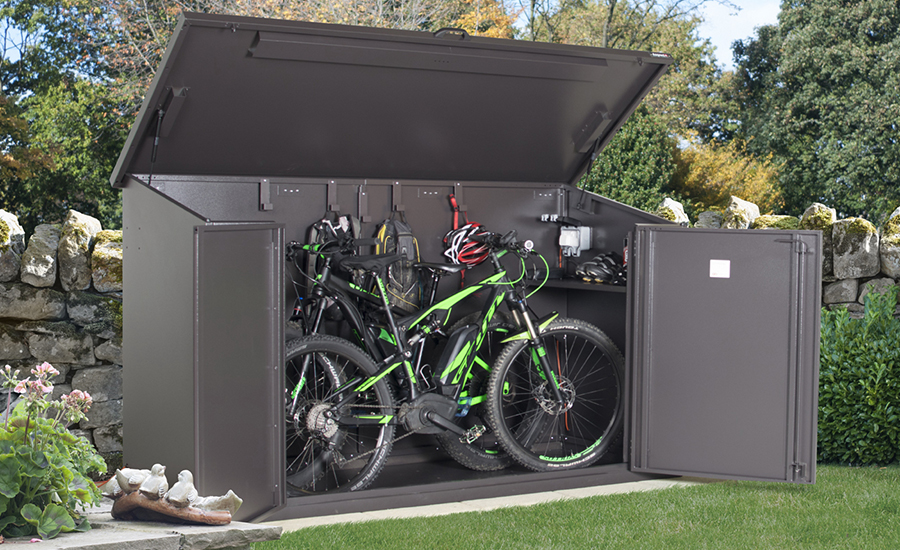 Ebike bicycle storage shed
