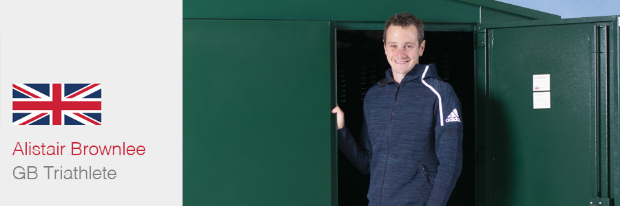 GB Triathlete Alistair Brownlee bike storage