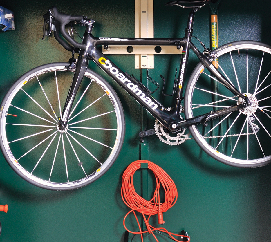 Hang bike up within an Asgard shed