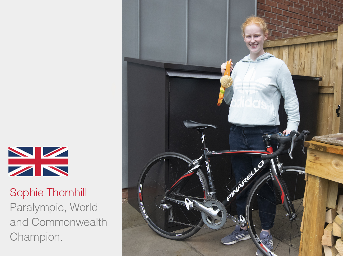 Sophie Thornhill gets an Asgard Bike Storage Shed