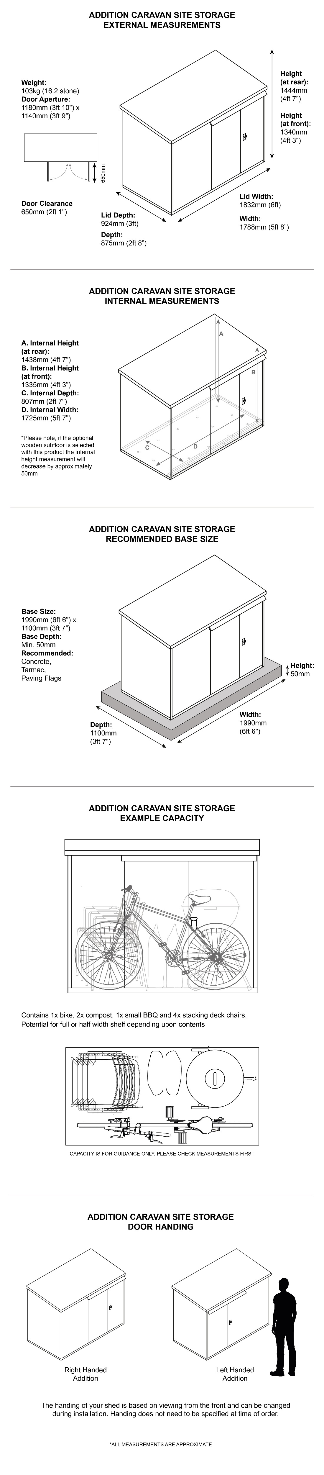 Metal Caravan Site Storage Dimensions