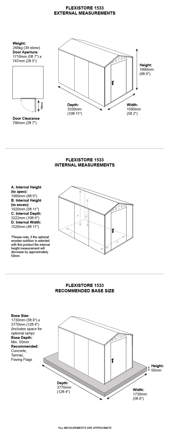 lawn mower storage shed dimensions