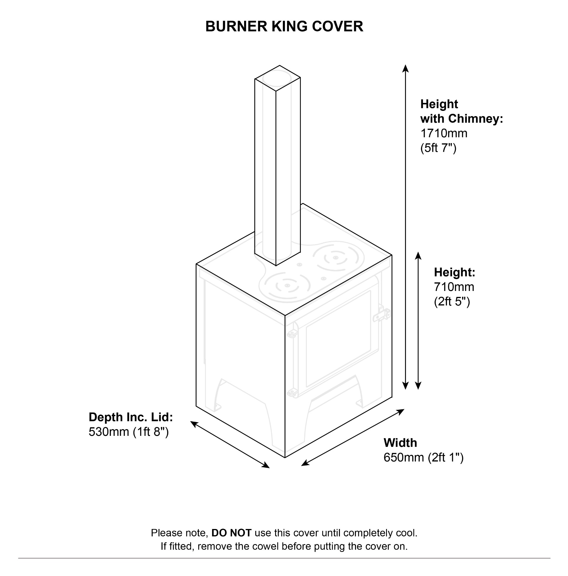 Asgard Burner King Cover Dimensions