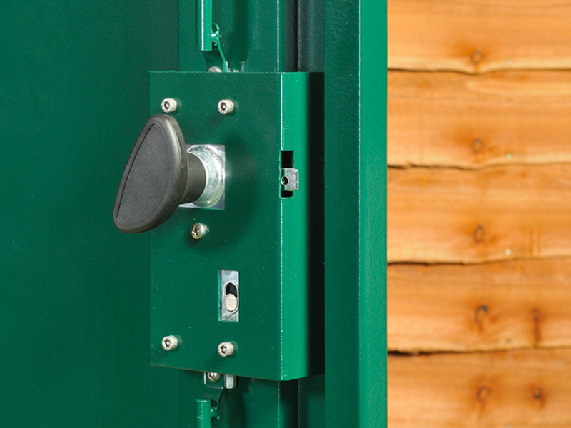 Secure shed locking mechanisms