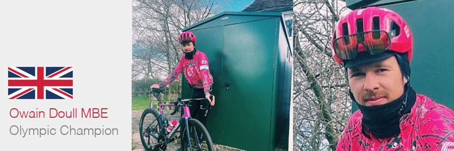 Pro Cyclist Owain Doull and his Asgard Police approved bike shed