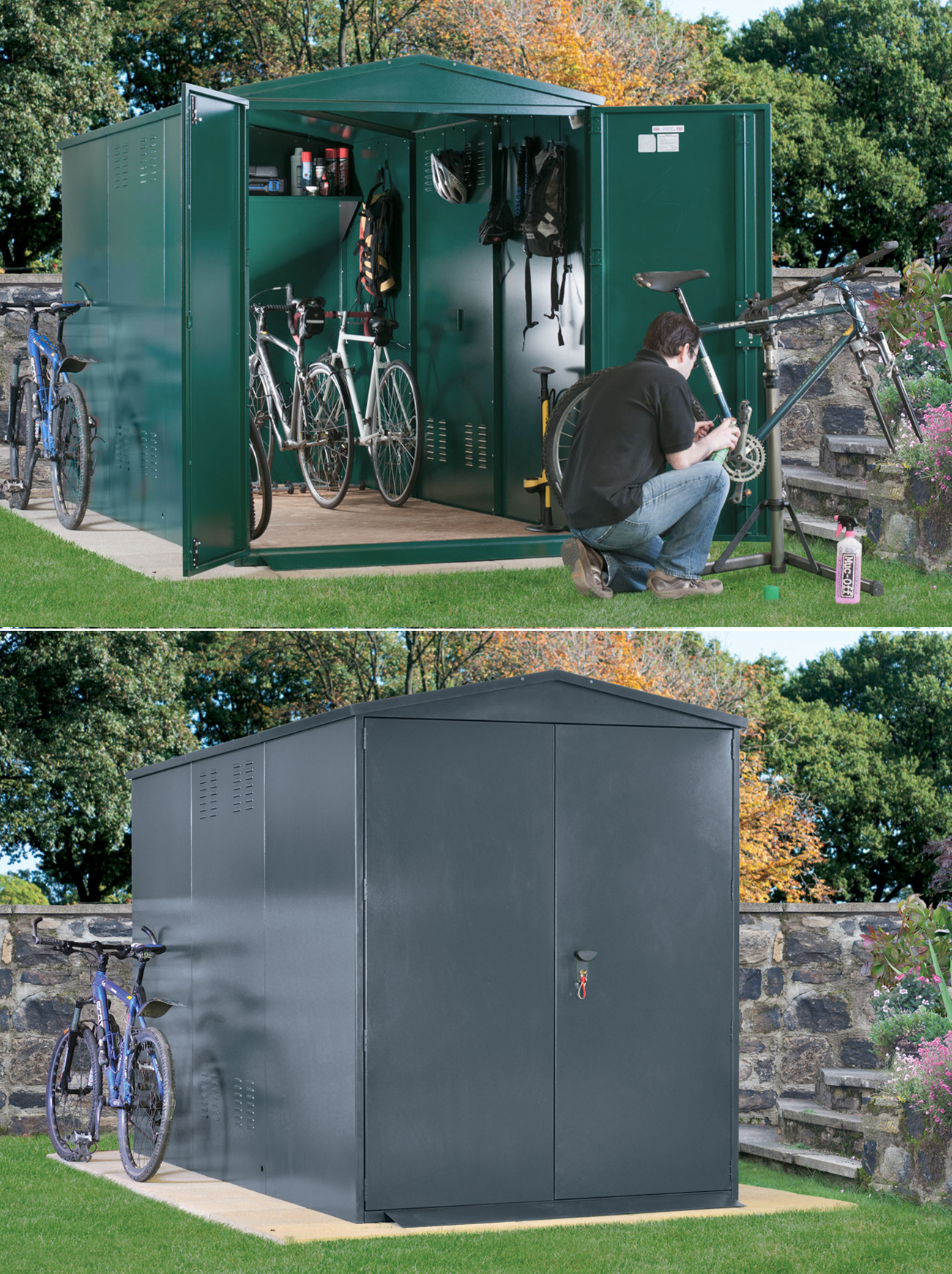 Secure bicycle storage shed