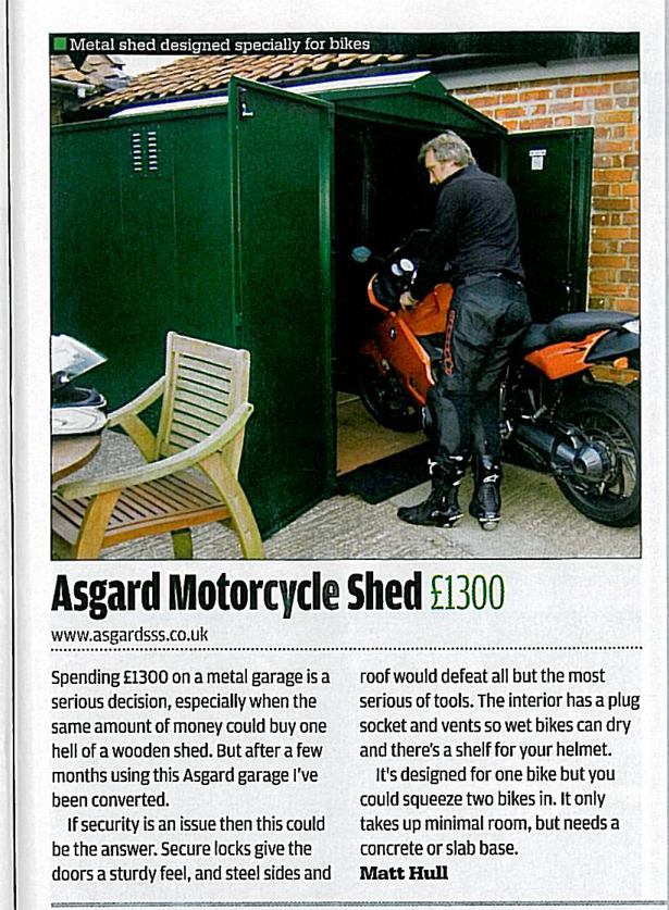 Asgard motorcycle sheds reviewed 