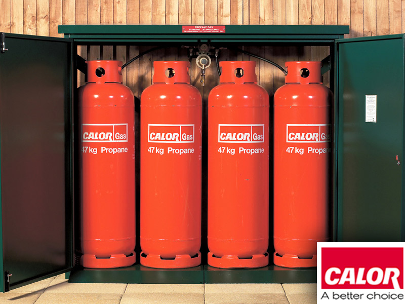 Calor Gas approved propane bottle storage