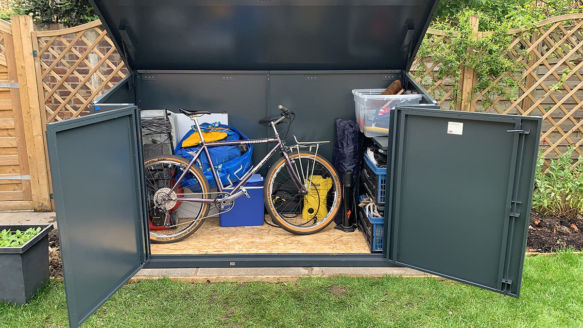 Secure Bike Shed with Shelves and Subfloor